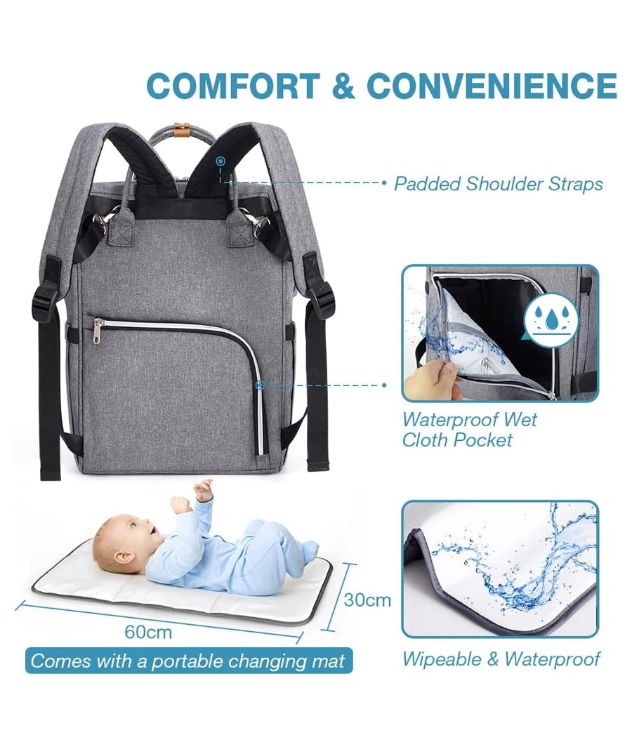 Lekebaby Nappy Changing Bag Backpack with Changing Mat – Image 2