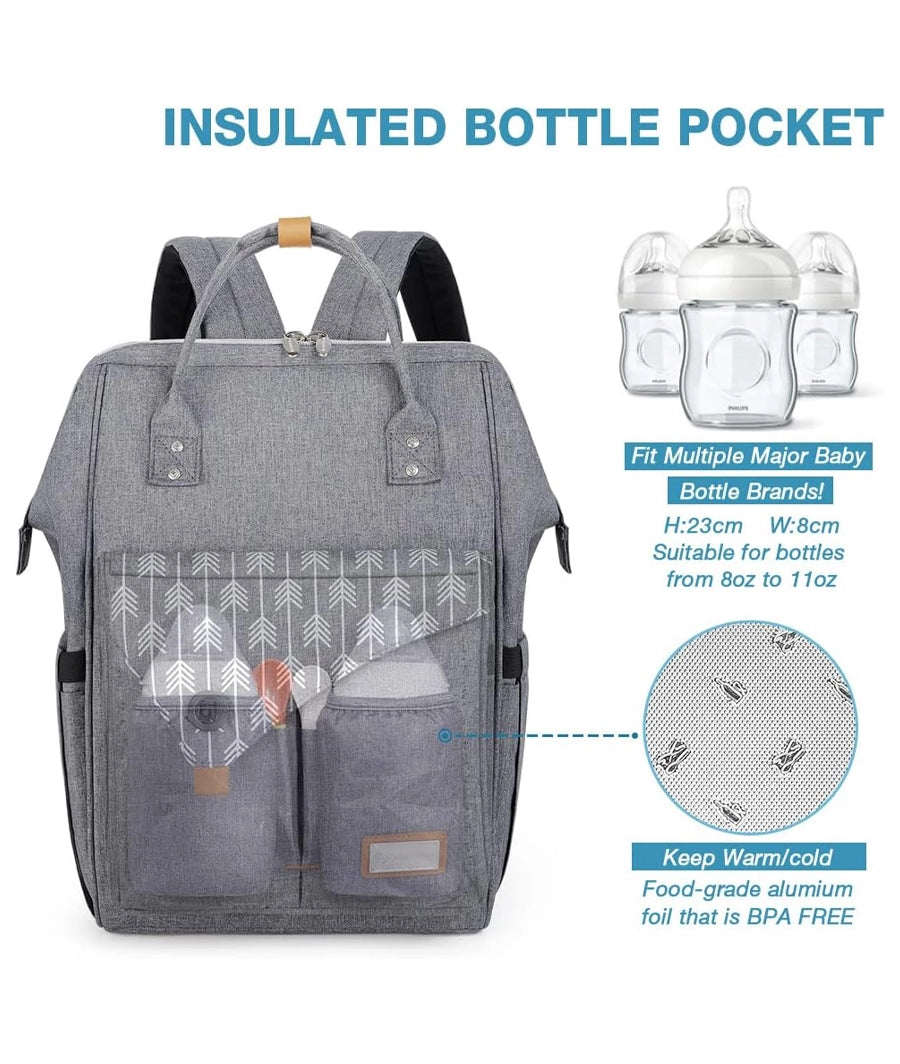 Lekebaby Nappy Changing Bag Backpack with Changing Mat – Image 3