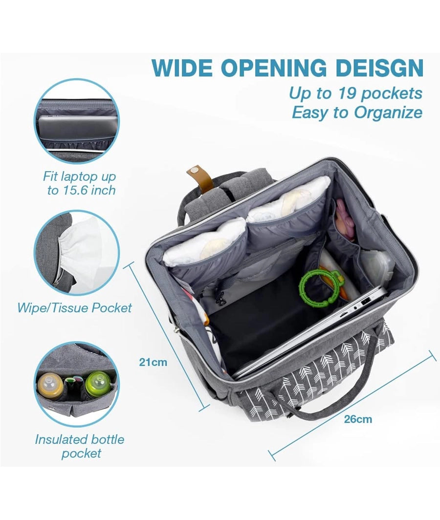 Lekebaby Nappy Changing Bag Backpack with Changing Mat – Image 4