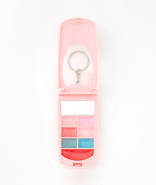 Pink Butterfly Flip Phone Bling Lip Gloss Set