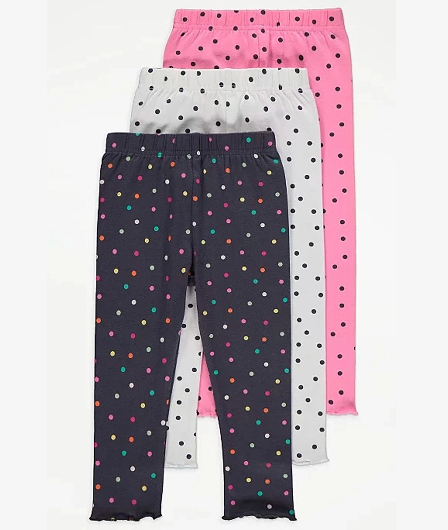 Polka Dot Print Leggings 3 Pack