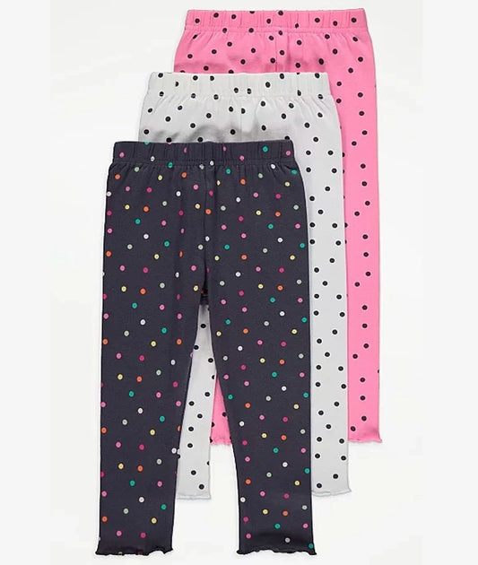 Polka Dot Print Leggings 3 Pack