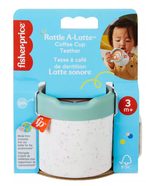 Fisher-Price Rattle A-Latte Coffee Cup Teether Activity Toy