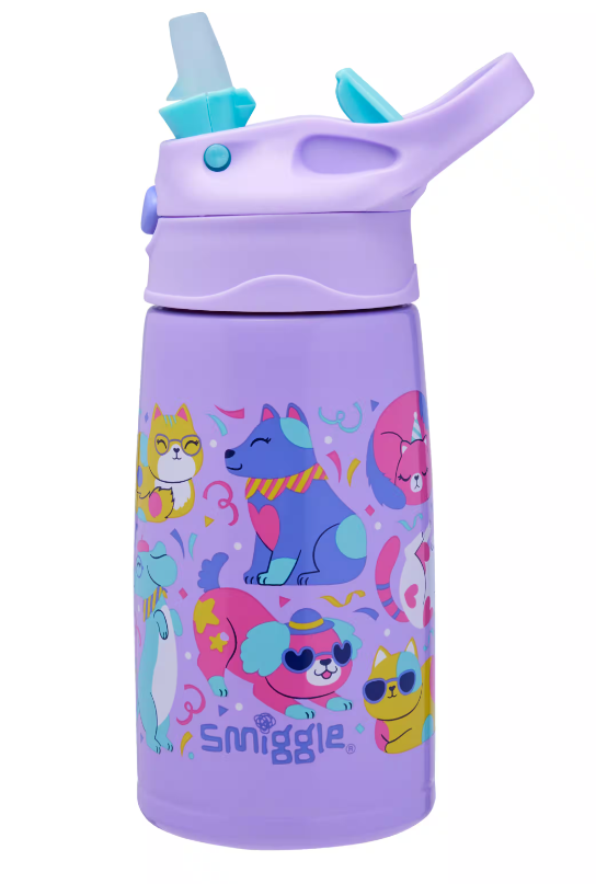Playtime Junior Stainless Steel Flip Drink Bottle 400Ml