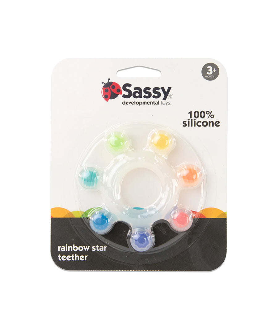 Sassy Baby Rainbow Star Silicone Teether - 3m+