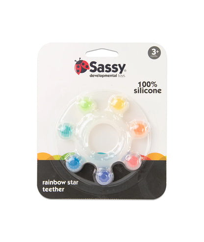 Sassy Baby Rainbow Star Silicone Teether - 3m+