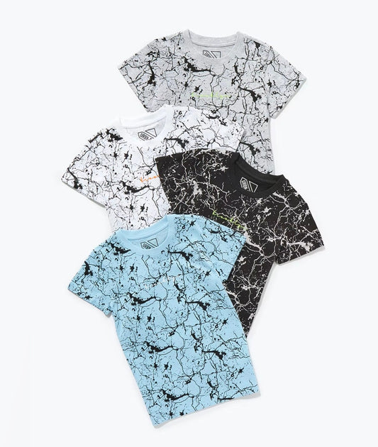 Boys 4 Pack Splatter T-Shirts