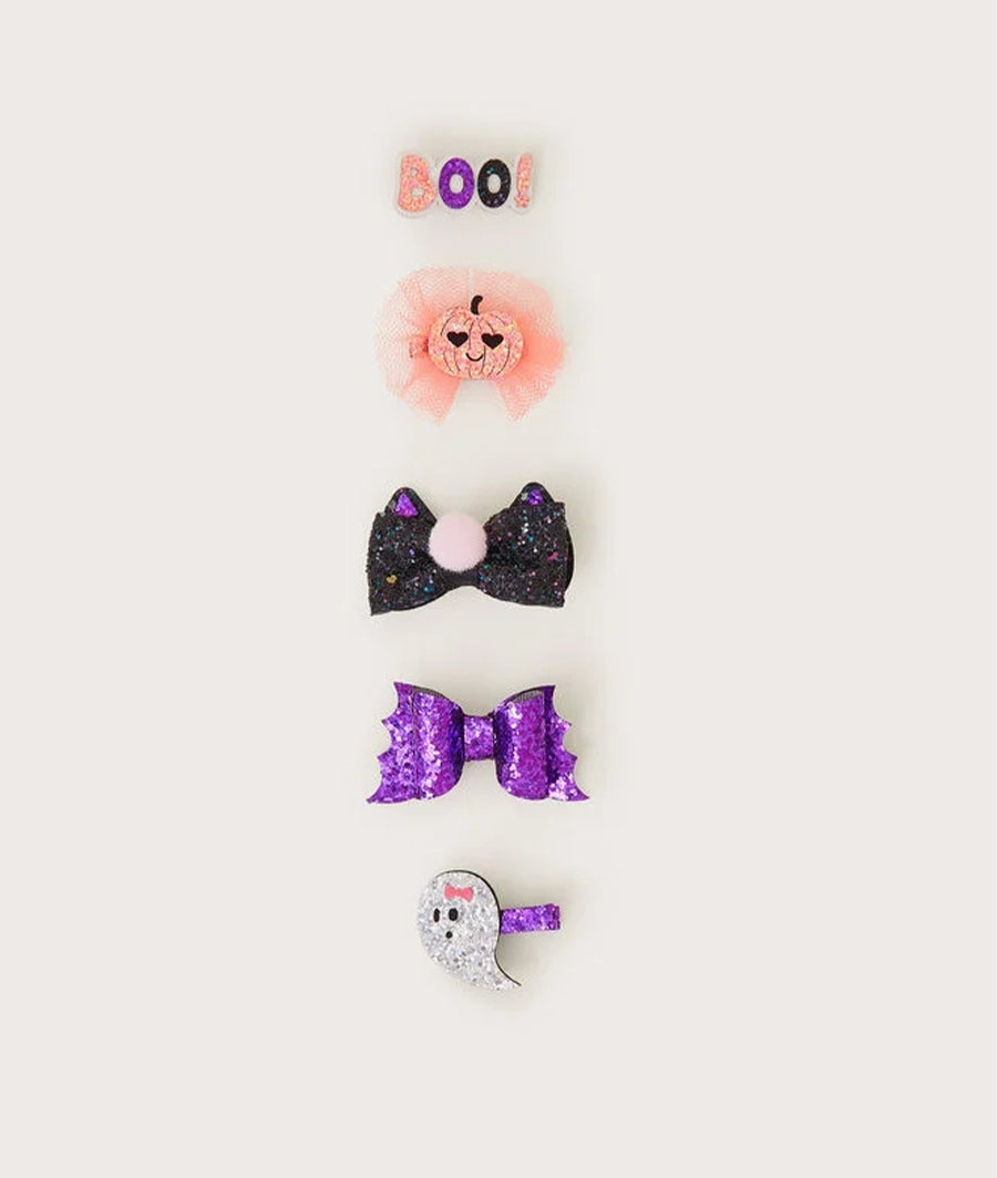 5-Pack Glitter Halloween Hair Clips