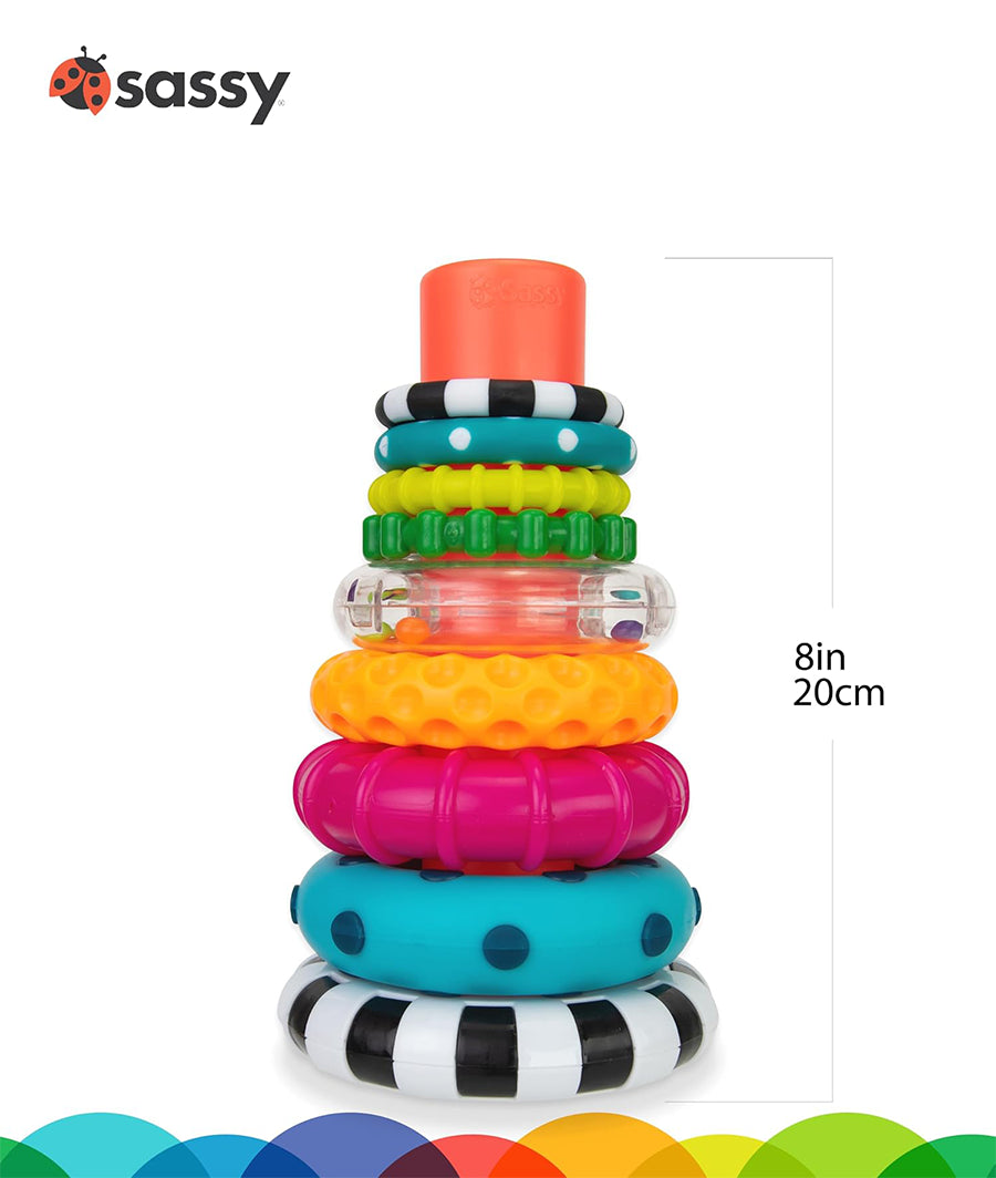Sassy Stacks of Circles Stacking Ring Age 6+ Months – Image 4