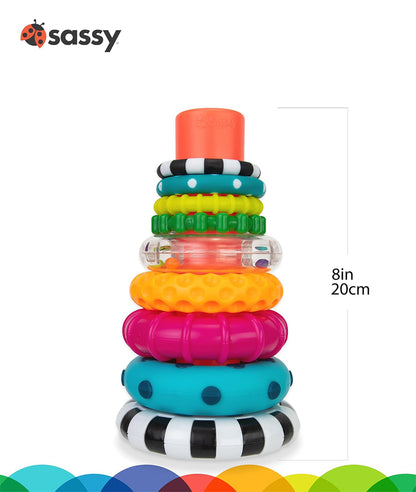 Sassy Stacks of Circles Stacking Ring Age 6+ Months – Image 4
