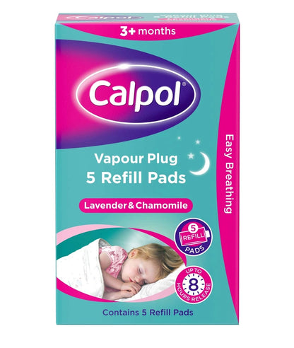 Calpol Vapour Plug Refill Pads Lavender & Chamomile 3+ Months, Pack of 5