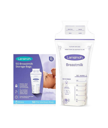 Lansinoh Breast Milk Storage Bags Breastmilk pouches (50 piece pack)