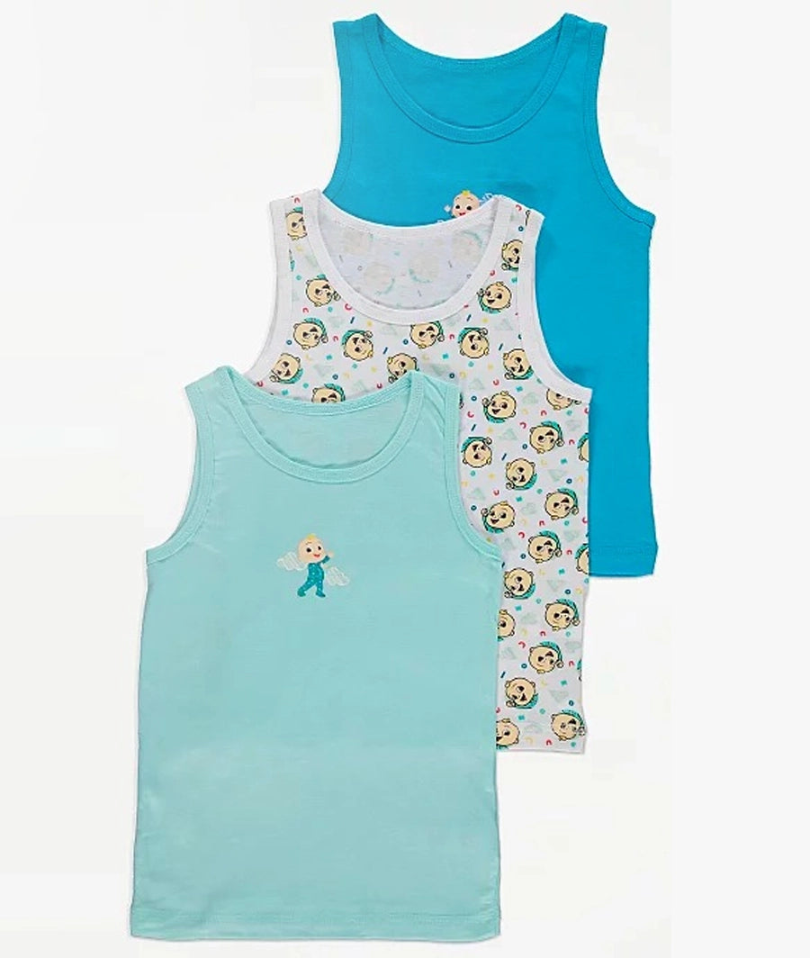 CoComelon Assorted Character Print Vests 3 Pack
