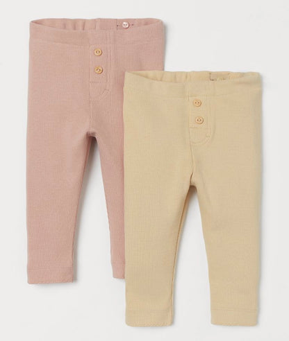 2-pack ribbed leggings