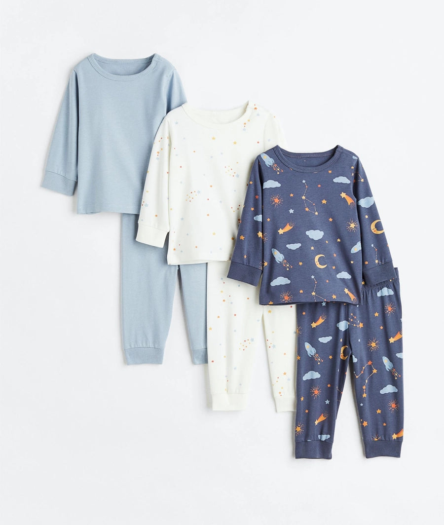 3-pack cotton pyjamas