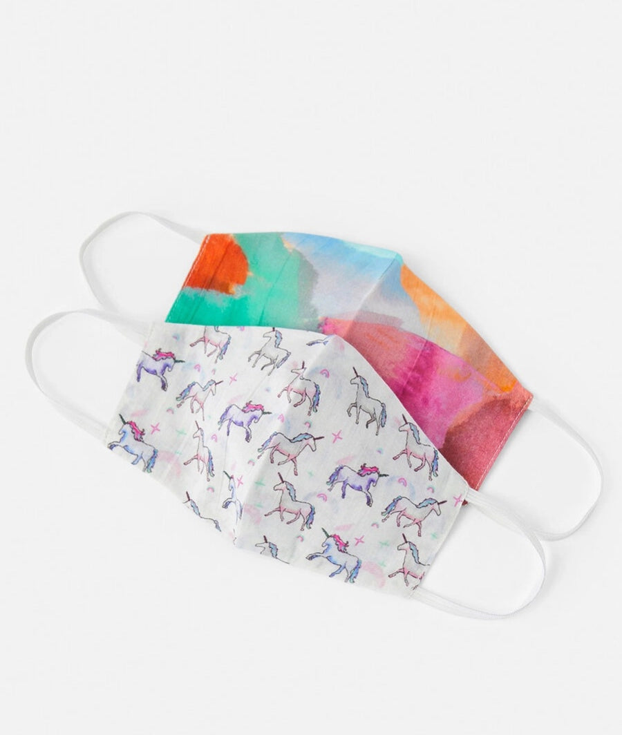 Kids Unicorn Face Covering Set in Pure Cotton – Image 2