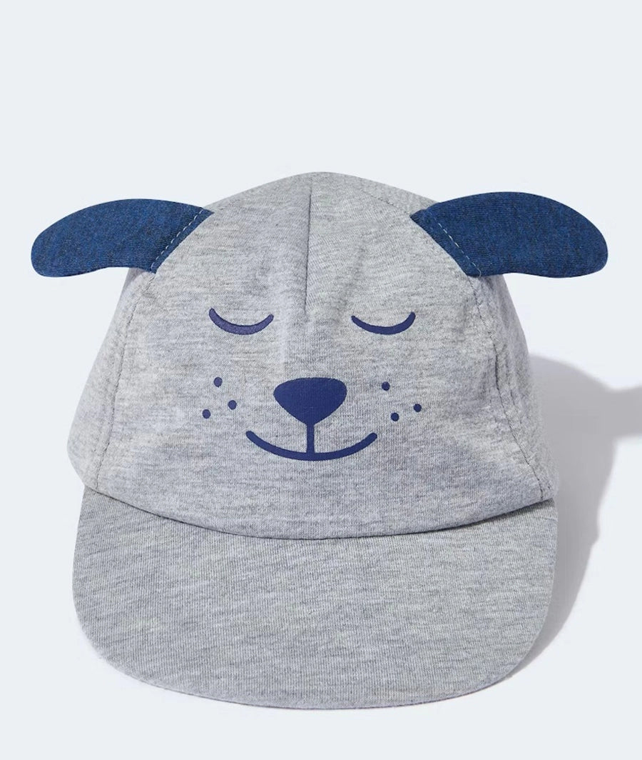 Unisex Grey Dog Cap (0-6 months)