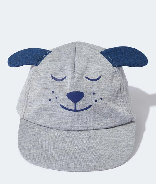 Unisex Grey Dog Cap (0-6 months)