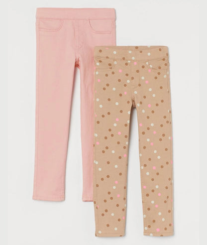 2-pack twill treggings