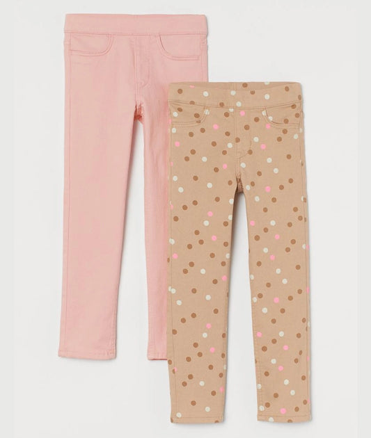2-pack twill treggings