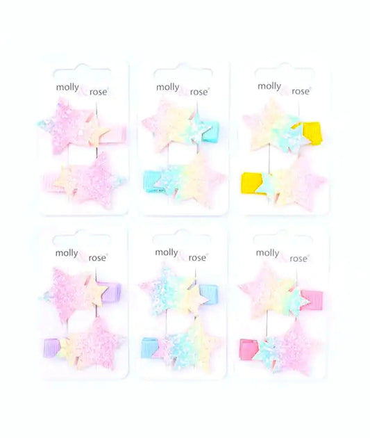 Glitter star beak clips (1 pair)