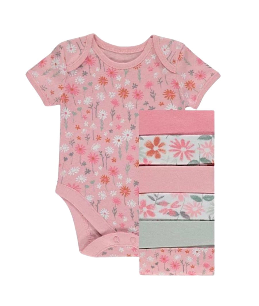 Floral Print Bodysuits 7 Pack
