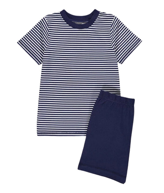 Navy Striped Short Pyjamas