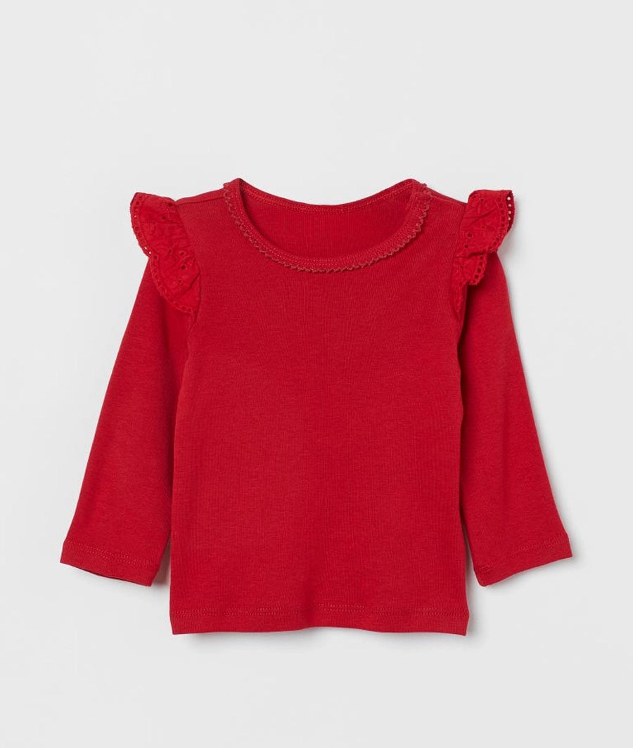 Flounce-trimmed top