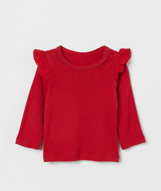 Flounce-trimmed top
