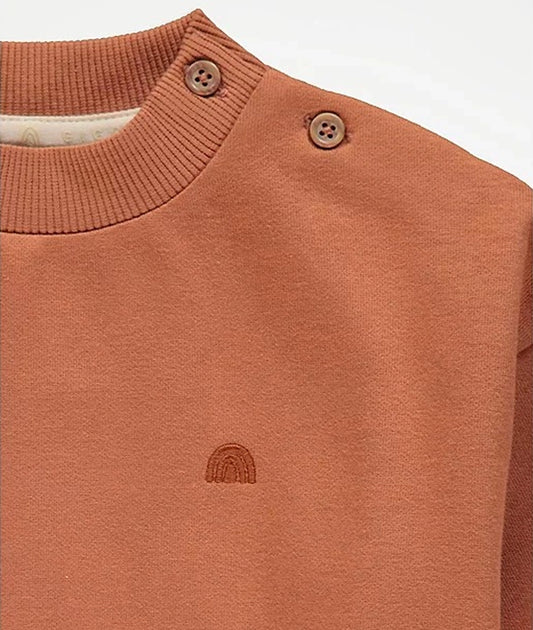Brown Crew Neck Sweatshirt – Image 2