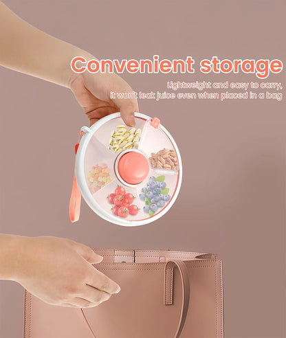 Kids Snack Spinner Toddler Spinner Snack Box with Hand Strap 18cm 5 Compartments (pink) – Image 3