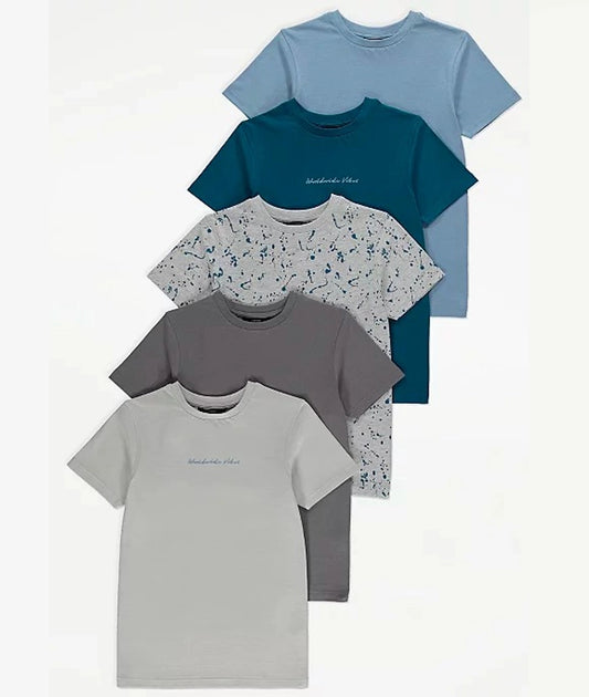 Worldwide Vibes Slogan T-Shirts 5 Pack