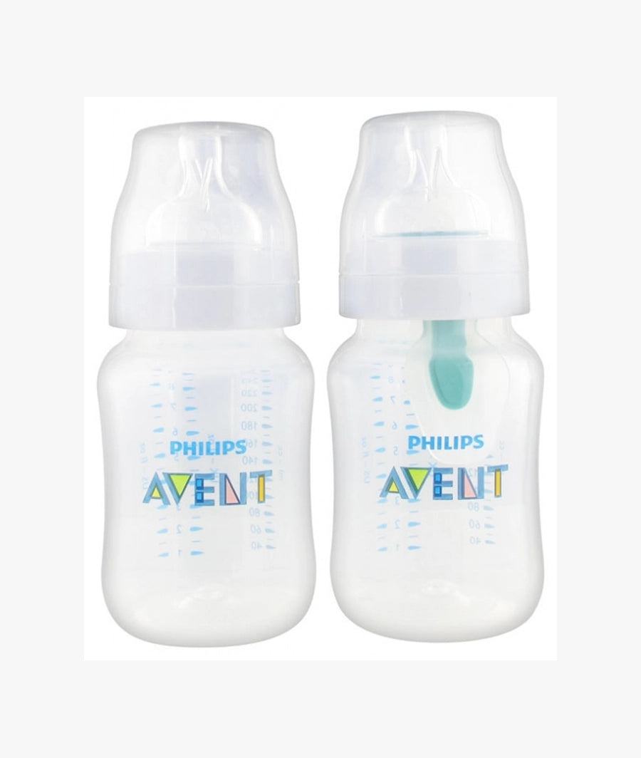 Avent Anti-Colic AirFree Ventil 2 Baby Bottles 260ml 1 Month and +