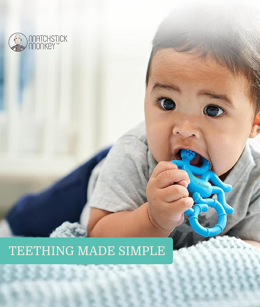 Matchstick Monkey Mini Monkey Teether Blue – Image 3
