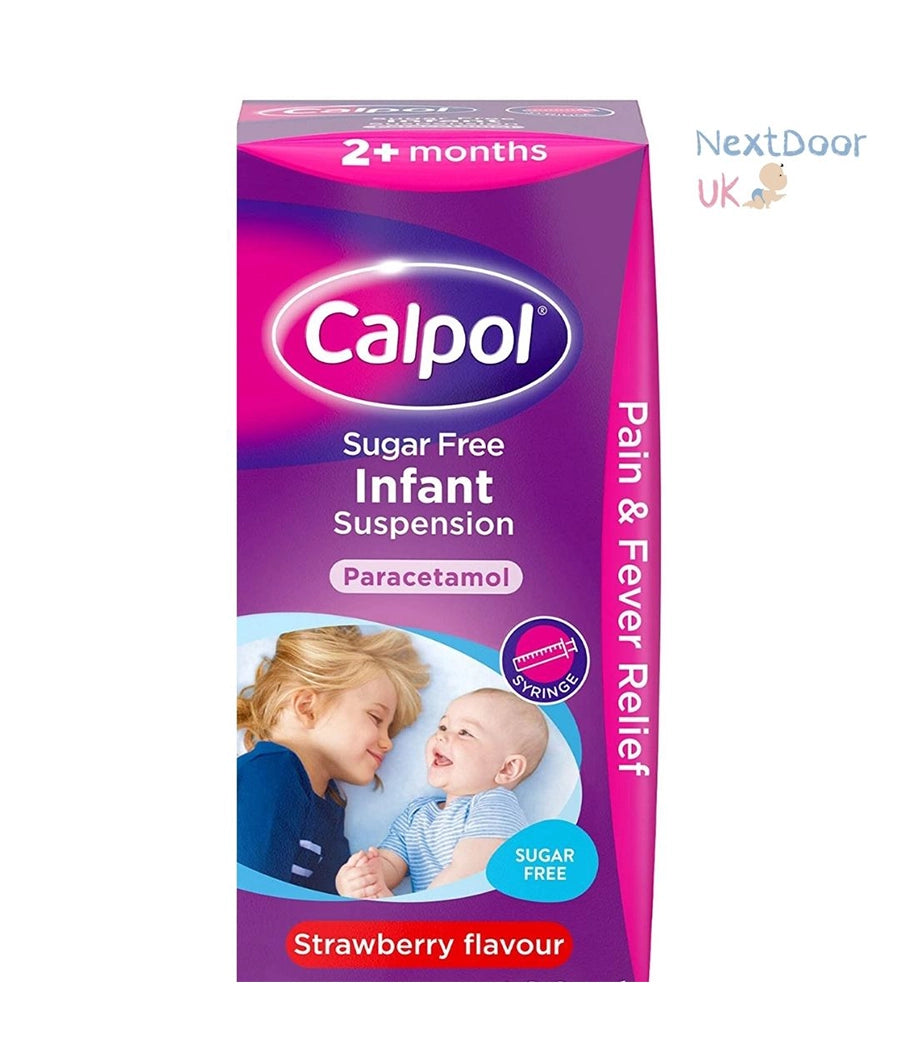 Calpol Sugar Free Infant Suspension Medication, Strawberry Flavour, 100 ML
