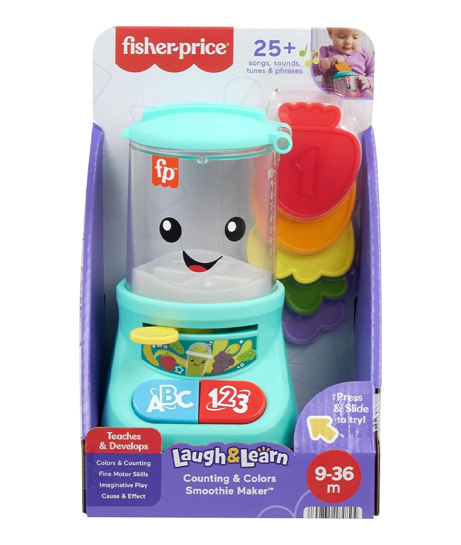Fisher-Price Laugh &amp; Learn Baby &amp; Toddler Toy Counting &amp; Colors Smoothie Maker Pretend Blender with Music &amp; Lights for Ages 9+ Months