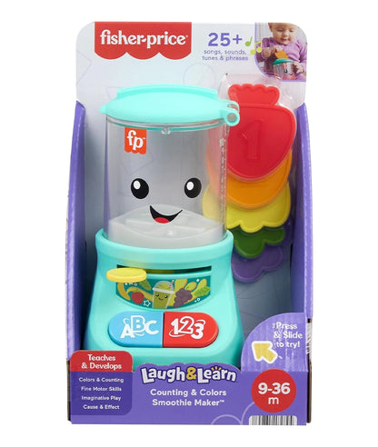 Fisher-Price Laugh &amp; Learn Baby &amp; Toddler Toy Counting &amp; Colors Smoothie Maker Pretend Blender with Music &amp; Lights for Ages 9+ Months