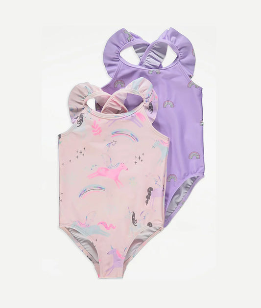 Rainbow Print Swimsuit 2 Pack