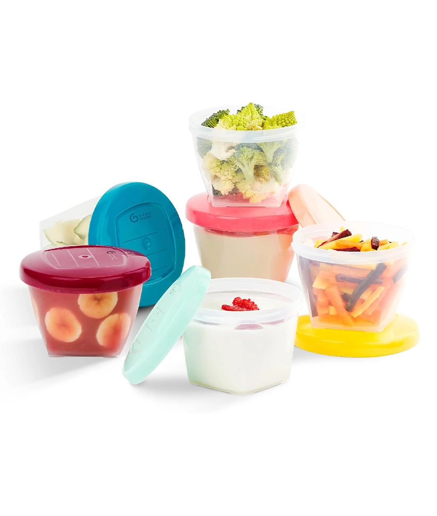 Baby Food Storage Containers, 180 ml, Pack of 6, multicolor