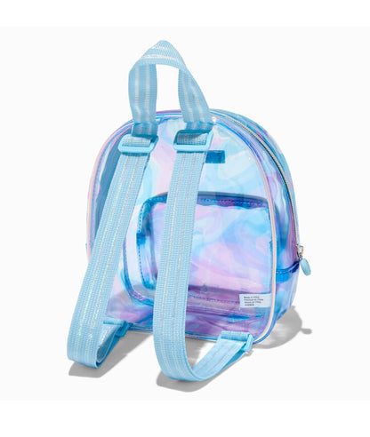 Claire's Club Blue & Purple Clear Small Backpack – Image 2