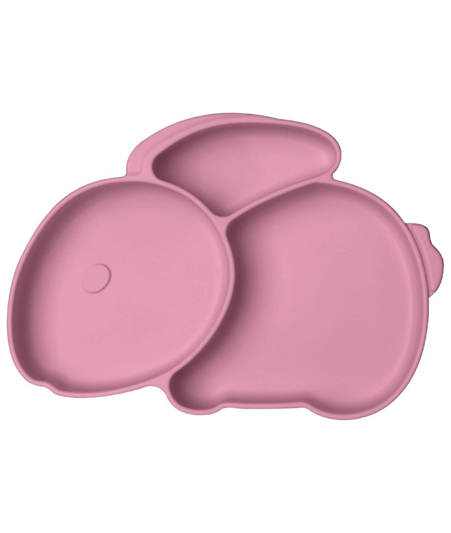 Toddler Plates, Pink Silicone Suction Divided Plate (pink)
