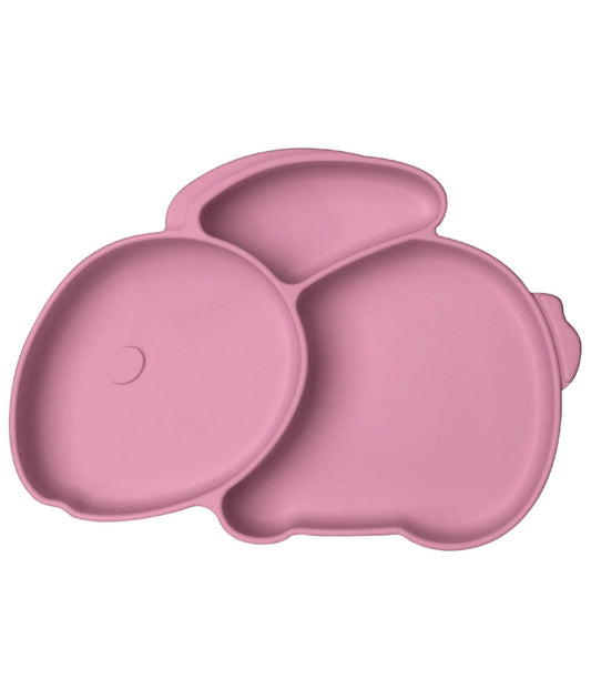 Toddler Plates, Pink Silicone Suction Divided Plate (pink)