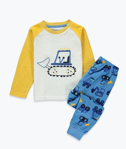 Unisex Digger Fleece Pyjama Set
