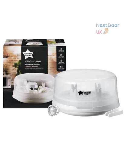 Tommee Tippee Steriliser, Microwave Steam Steriliser for Baby Bottles, 4-Minute Sterilisation Cycle