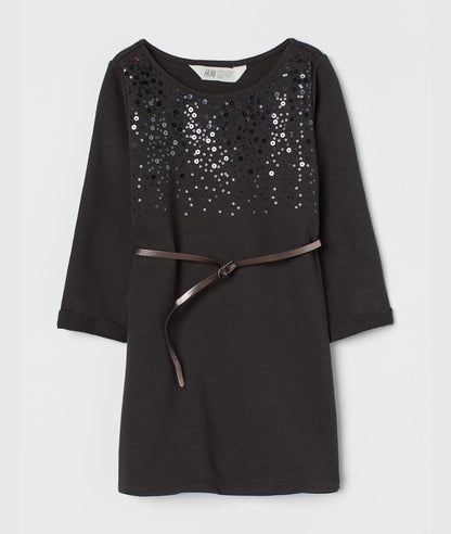Belted sweatshirt dress