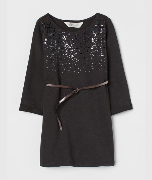 Belted sweatshirt dress