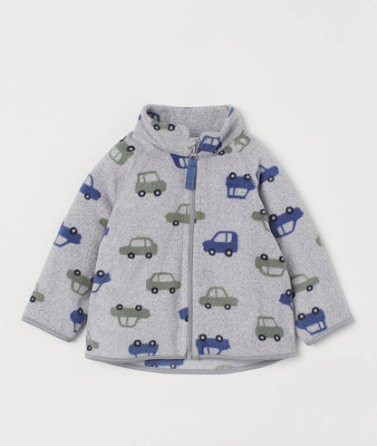 Patterned fleece jacket
