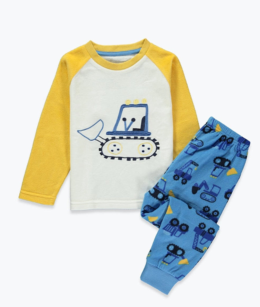 Unisex Digger Fleece Pyjama Set