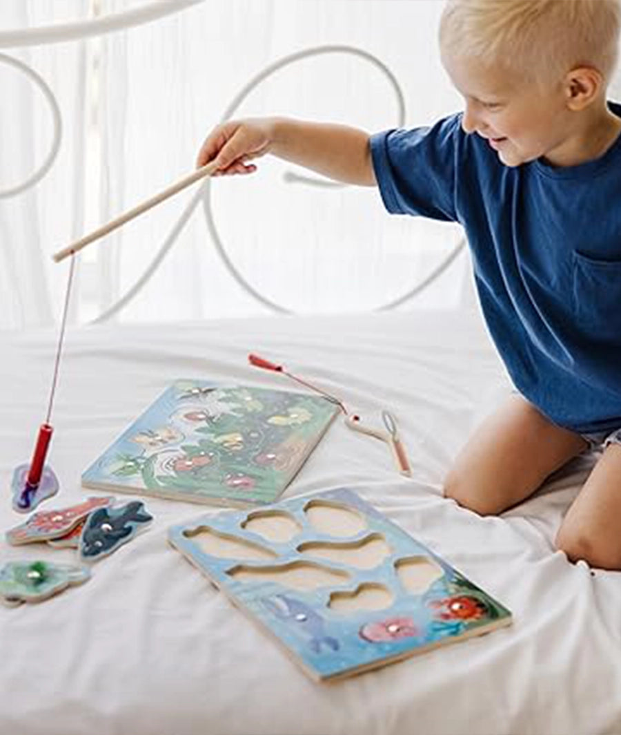Melissa &amp; Doug Magnetic Wooden Fishing Game – Image 4