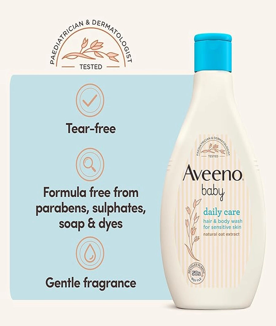 AVEENO Baby Daily Care Hair and Body Wash 400 ml – Image 4